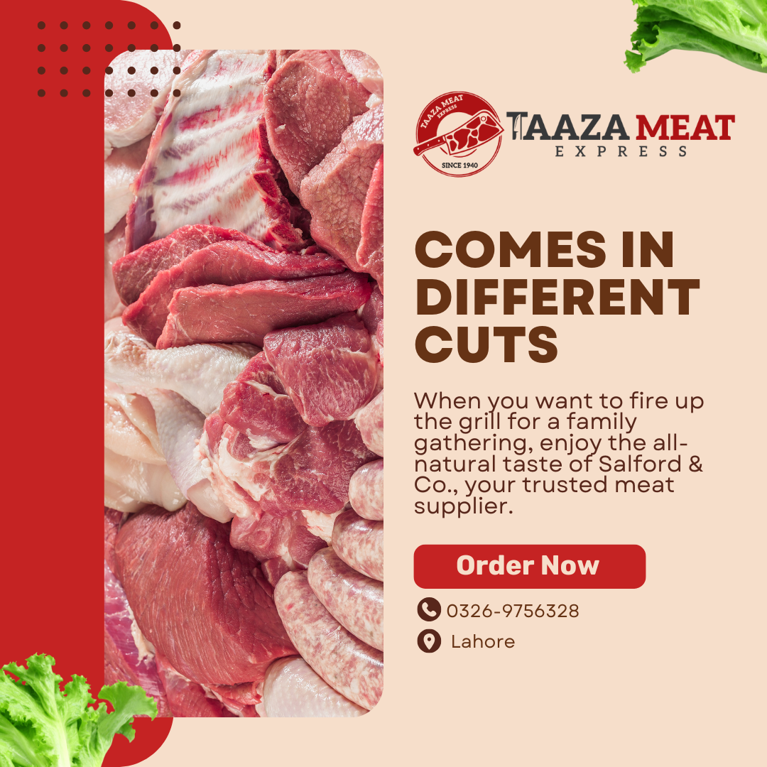 Freshly cut halal beef and mutton delivered by Taaza Meat Express in Lahore.