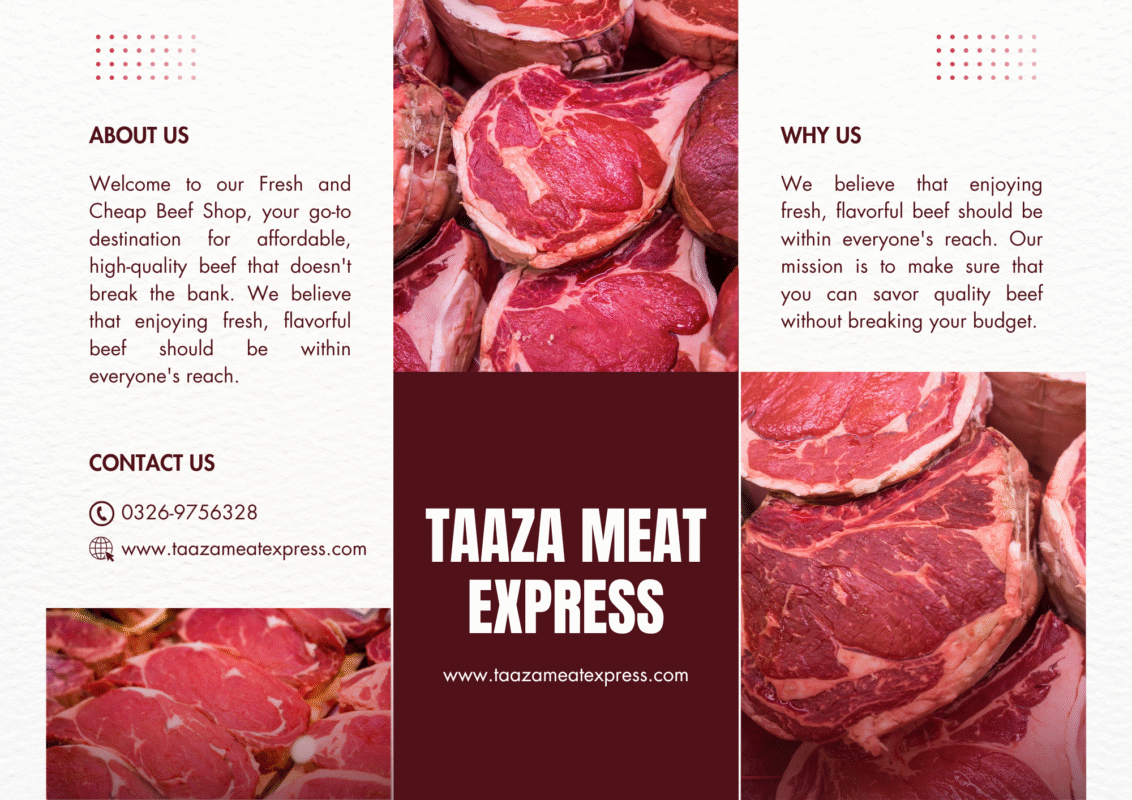 Taaza Meat Express delivers fresh, hygienic, halal-certified beef and meat to your doorstep with top quality, expert cuts, and complete food safety.