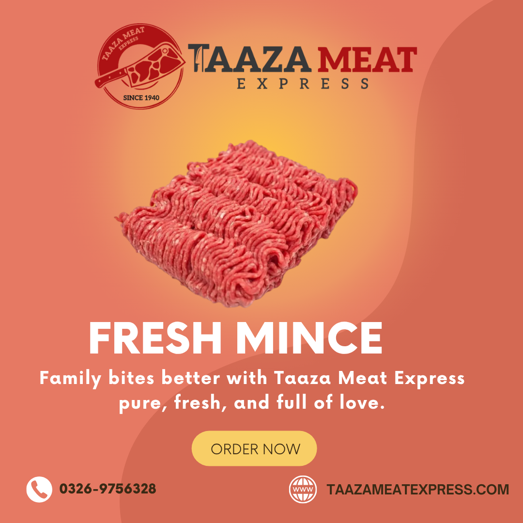Get fresh meat delivered to your doorstep in Lahore with Taaza Meat Express. Hygienic, same-day delivery with custom cuts. Call 0326-9756328 today!