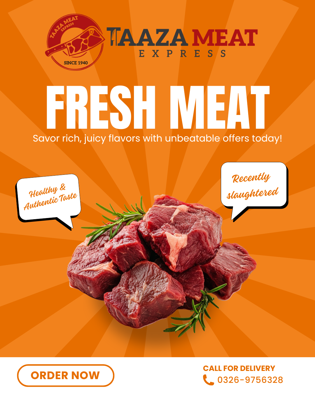 Order 100% fresh, halal meat in Lahore with same-day delivery. Taaza Meat Express offers clean, desi mutton, beef